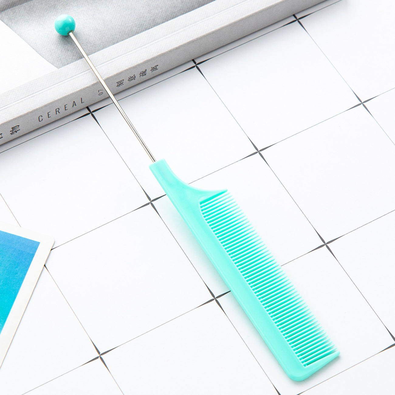 DIY beaded comb plastic pointed tail comb