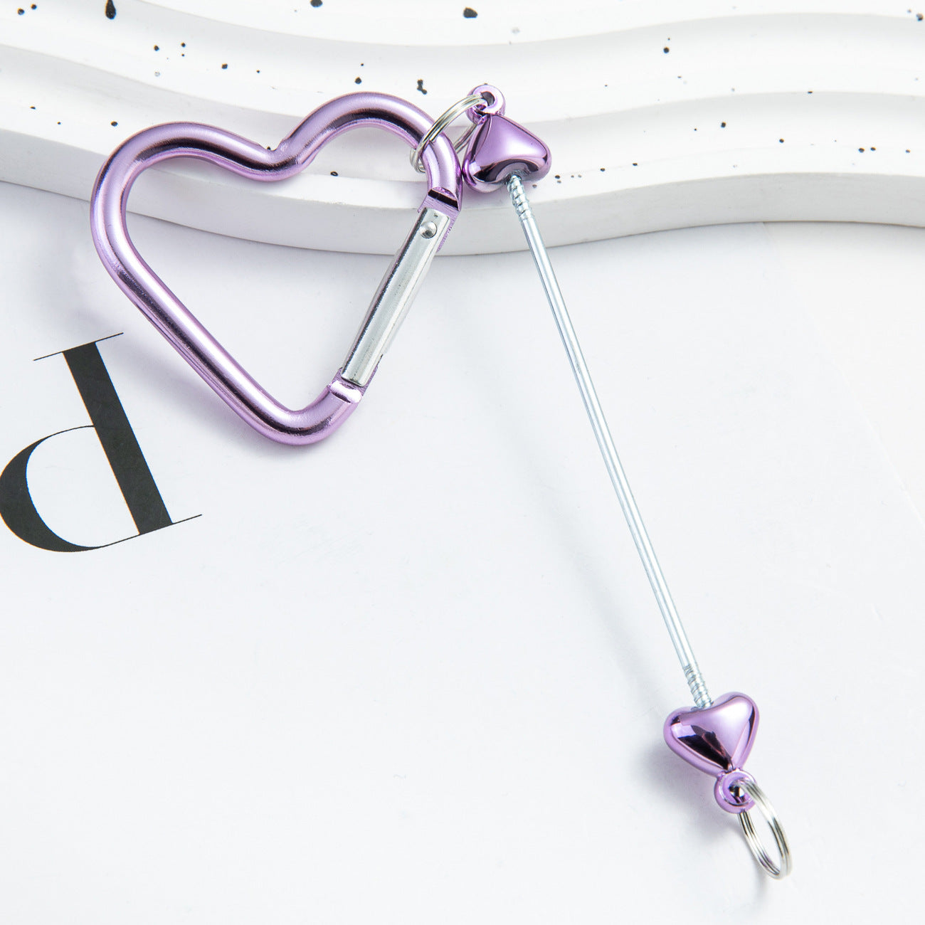 DIY love beaded mountaineering ring metal hook key card