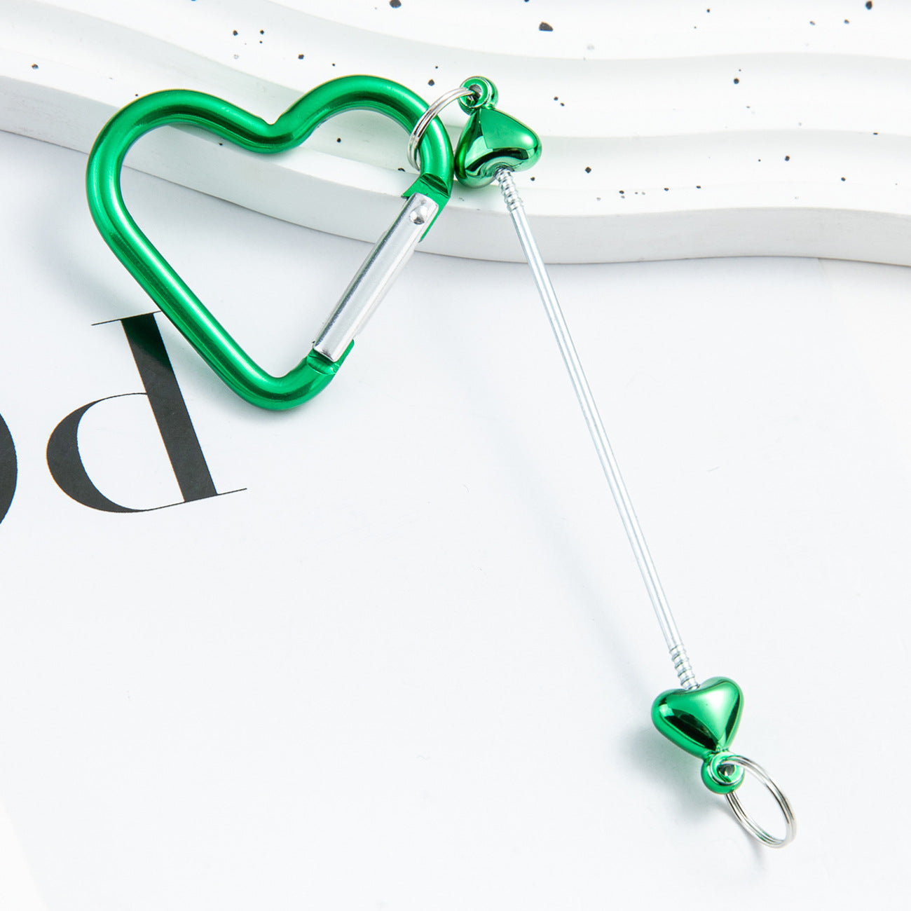 DIY love beaded mountaineering ring metal hook key card