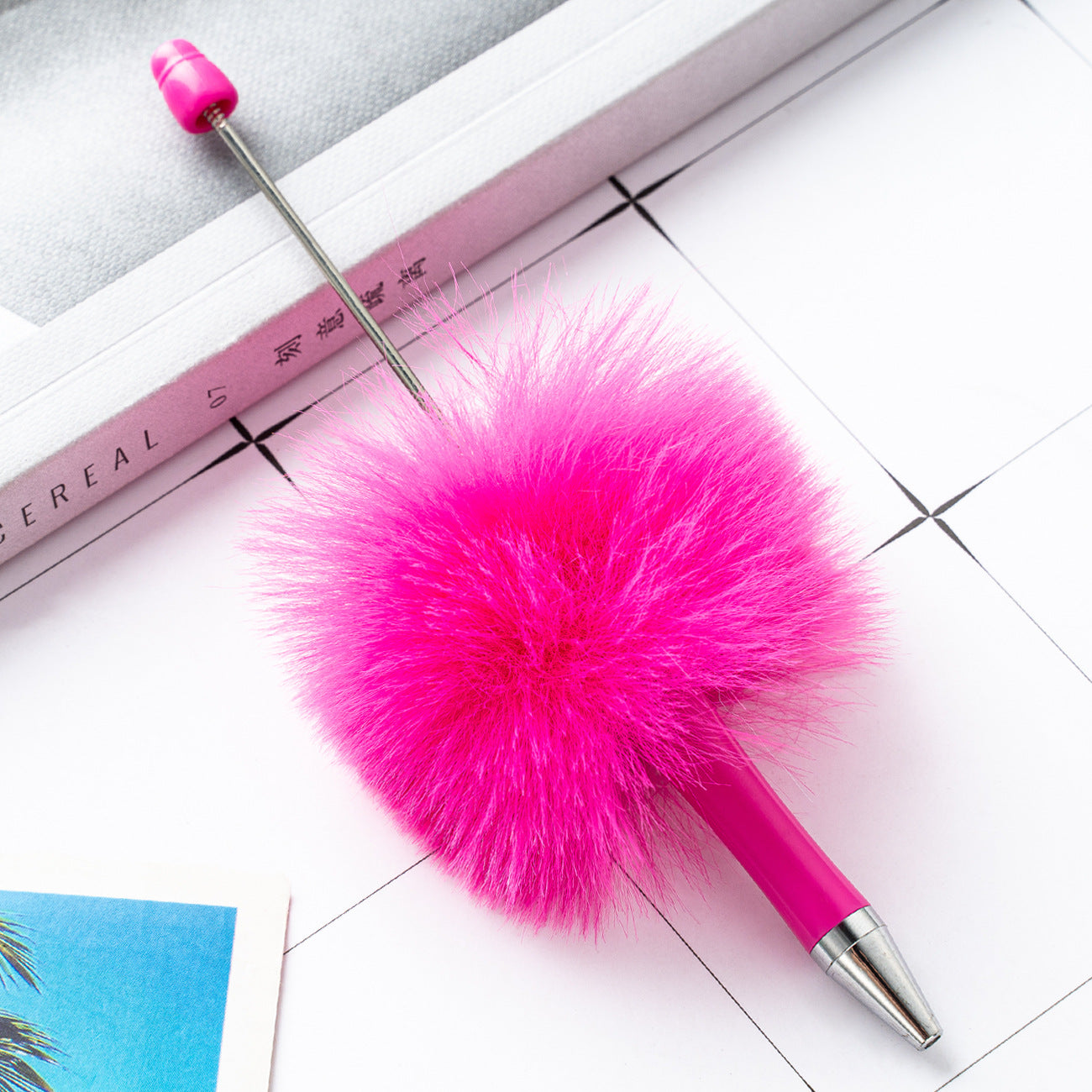 New creative DIY hairball beaded ballpoint pen (10pcs)