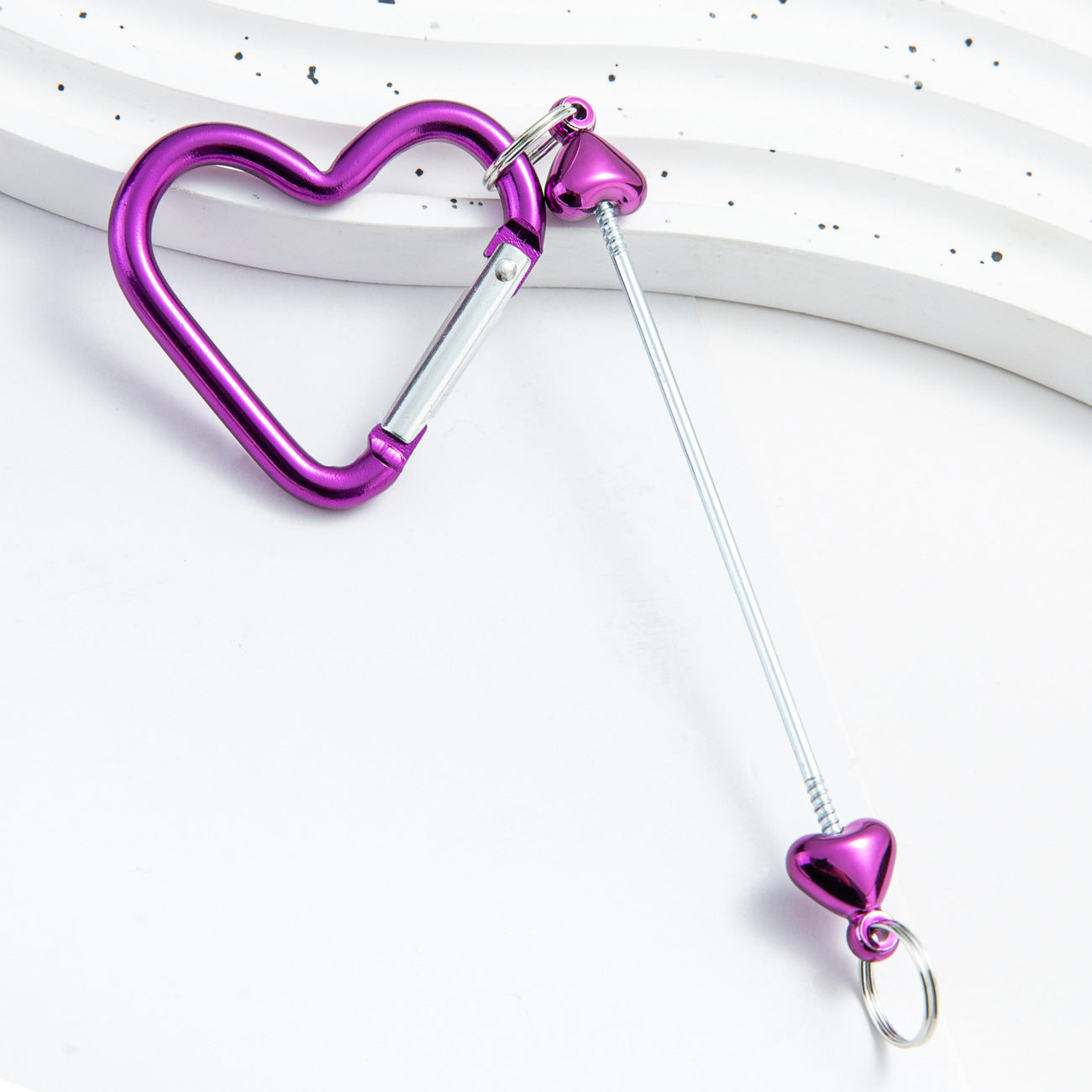 DIY love beaded mountaineering ring metal hook key card