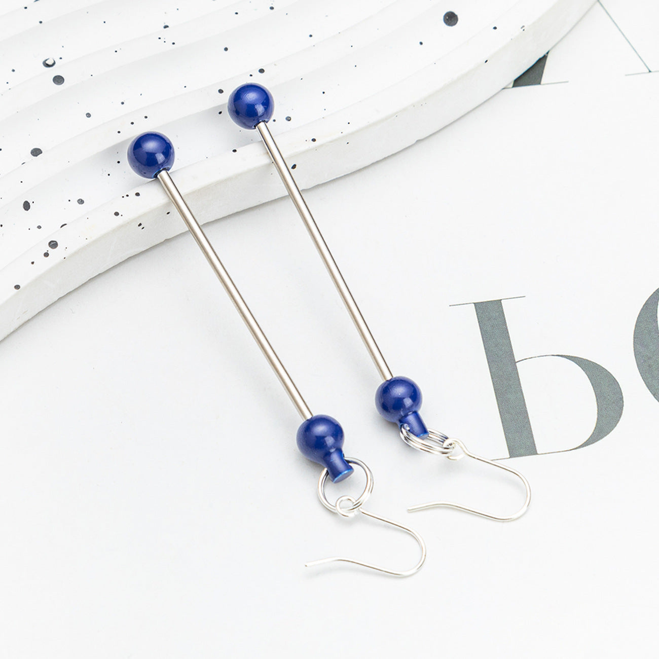 Long creative handmade beaded earrings