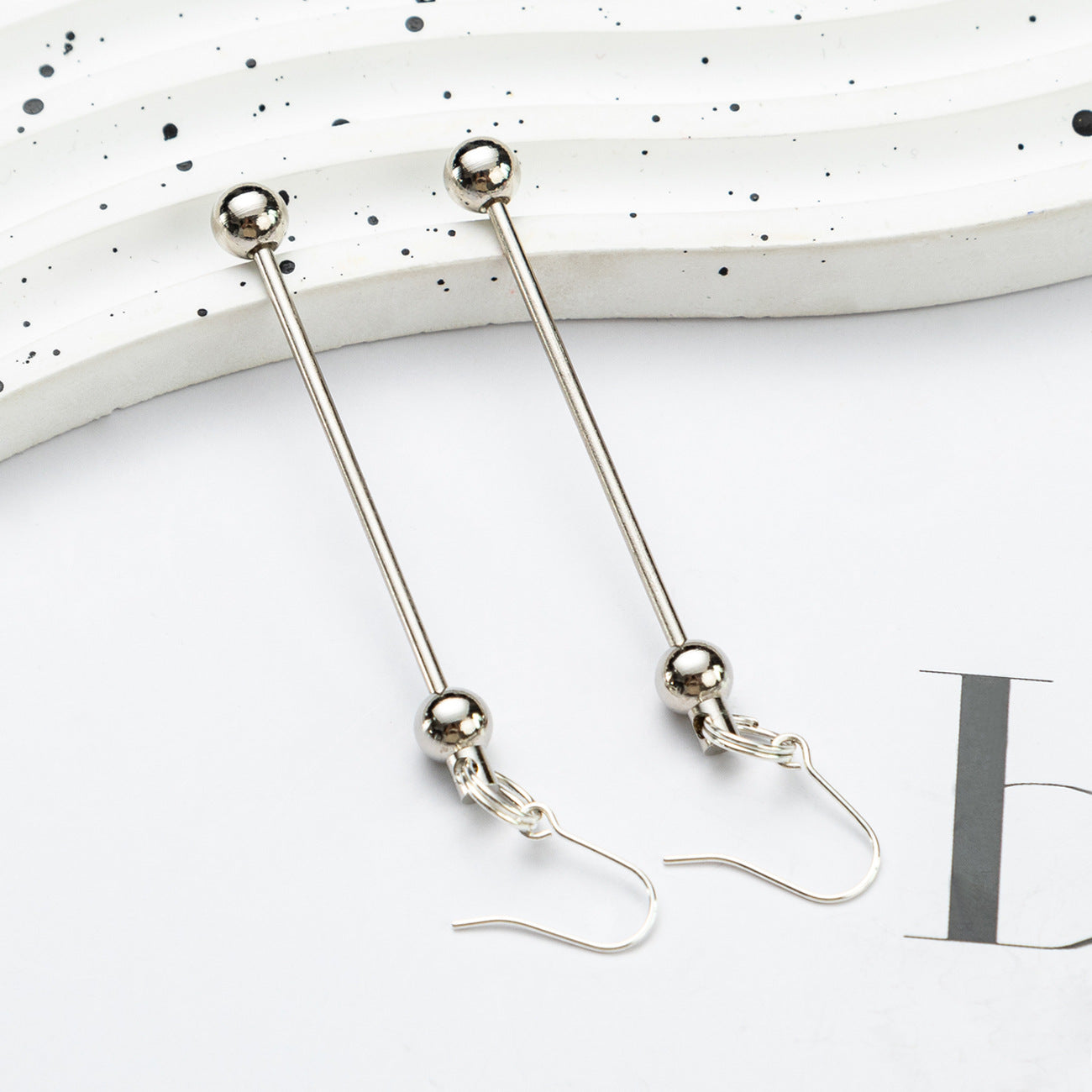 Long creative handmade beaded earrings