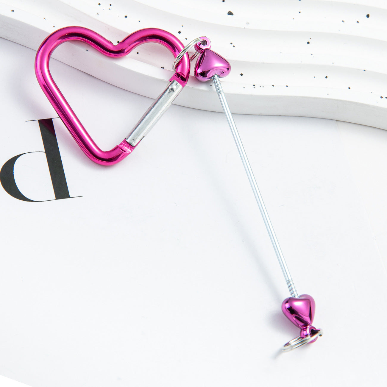 DIY love beaded mountaineering ring metal hook key card