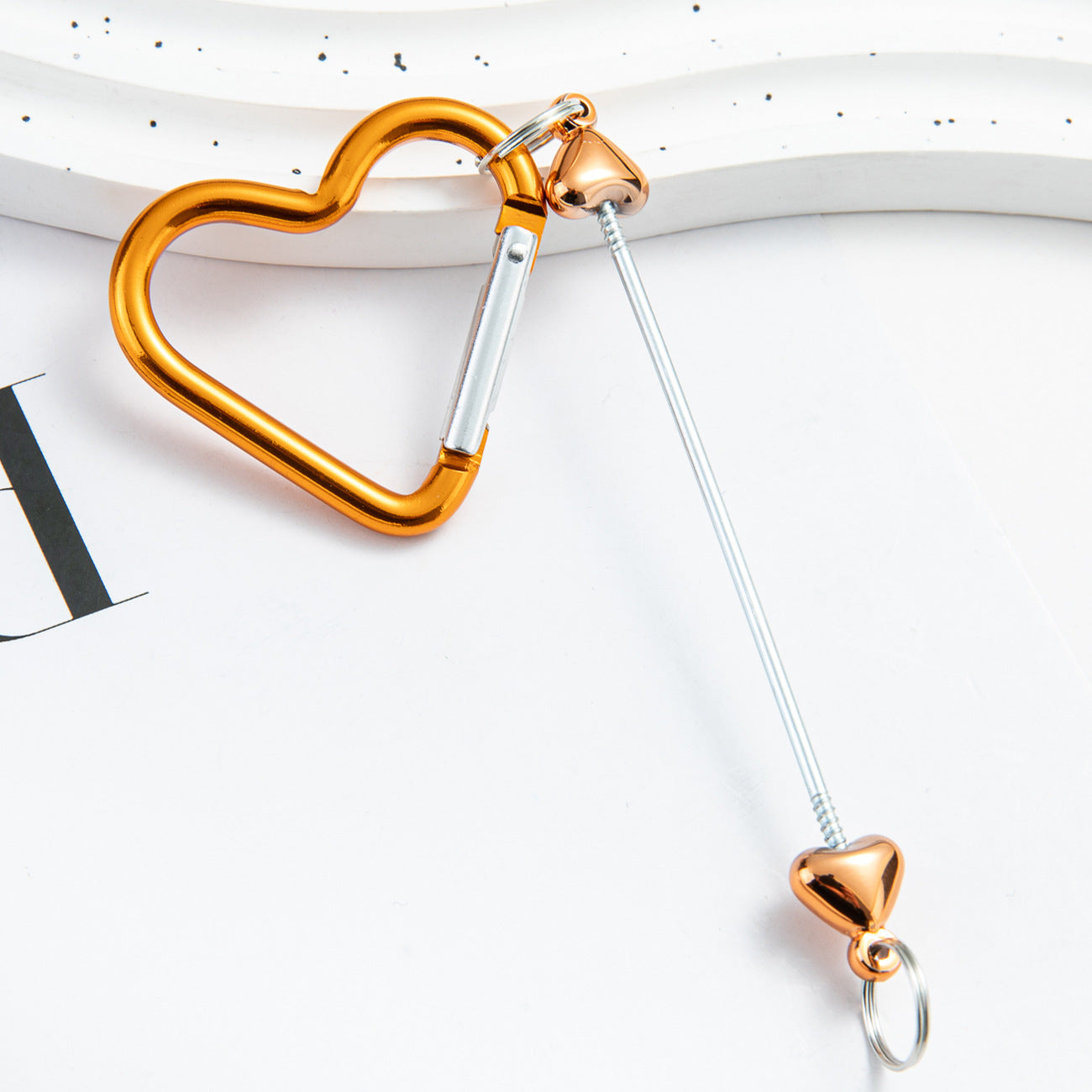 DIY love beaded mountaineering ring metal hook key card