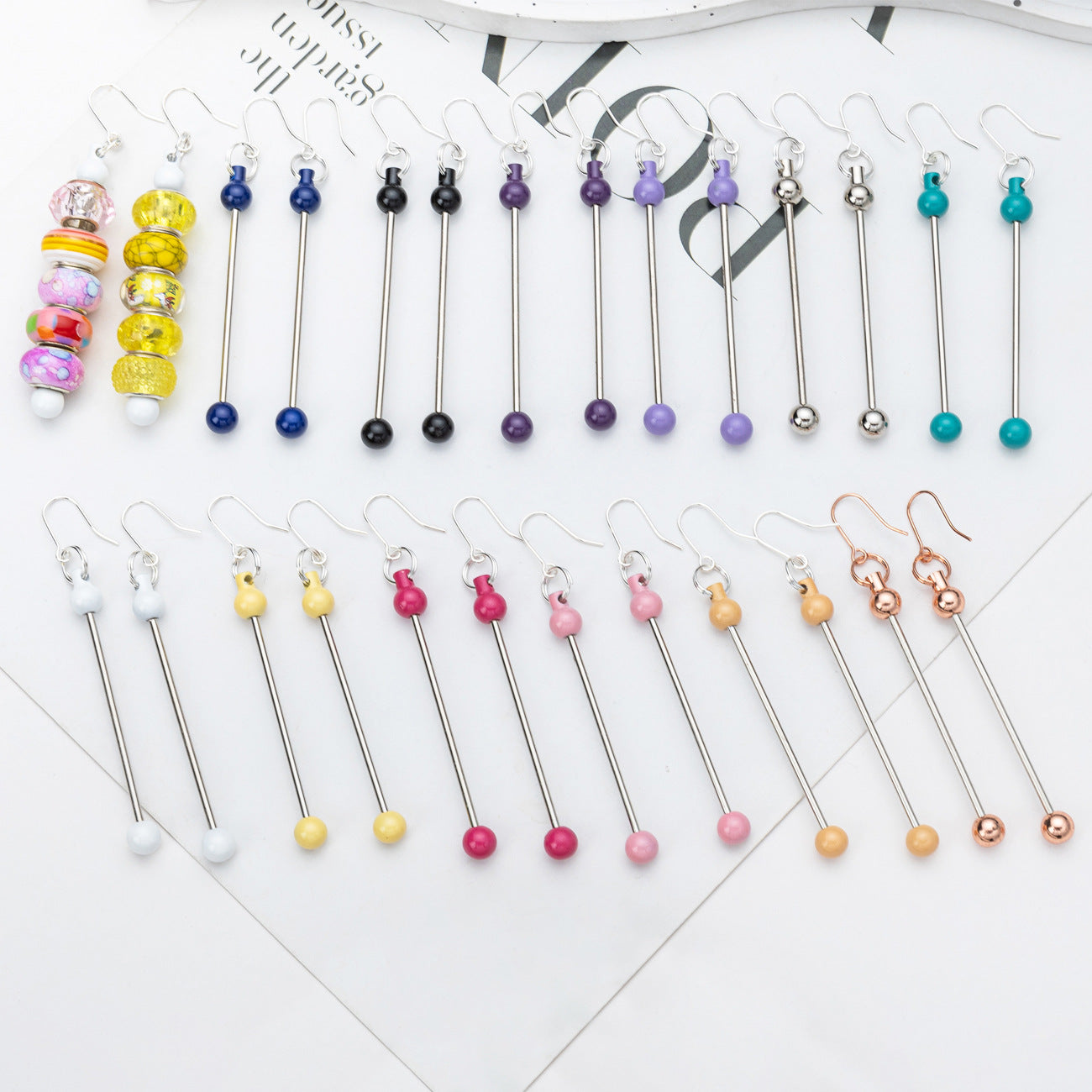 Long creative handmade beaded earrings