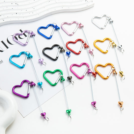 DIY love beaded mountaineering ring metal hook key card