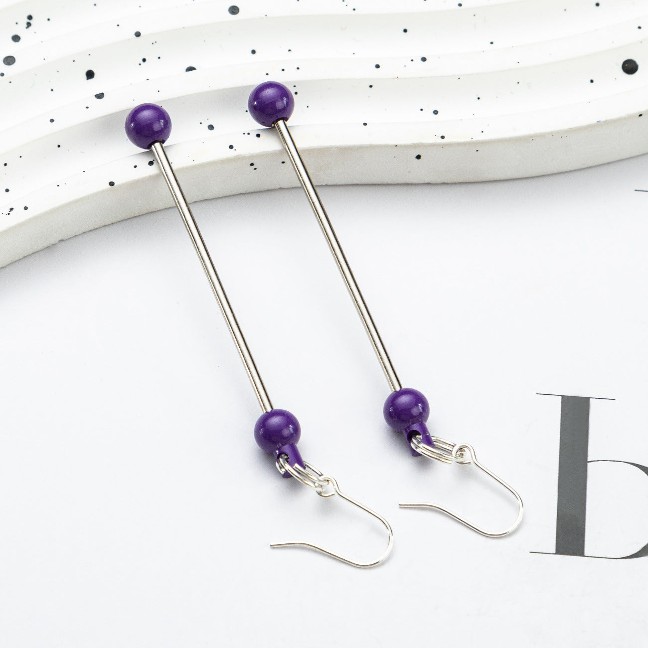 Long creative handmade beaded earrings