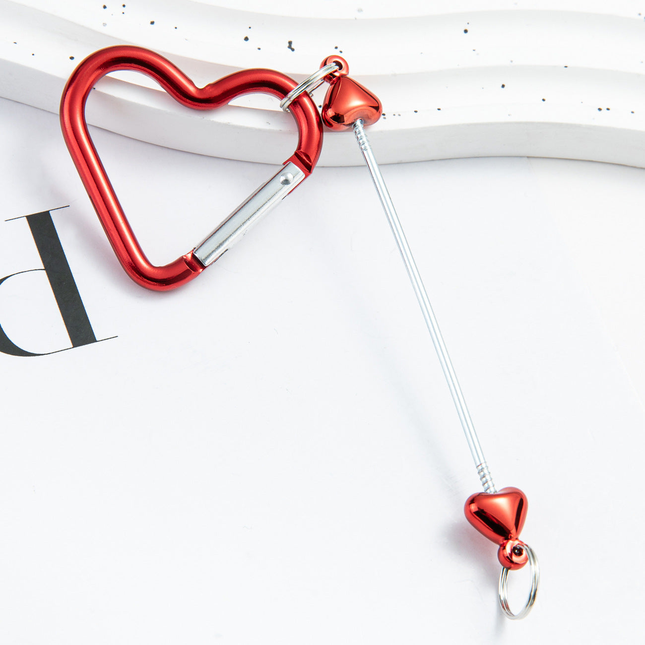 DIY love beaded mountaineering ring metal hook key card