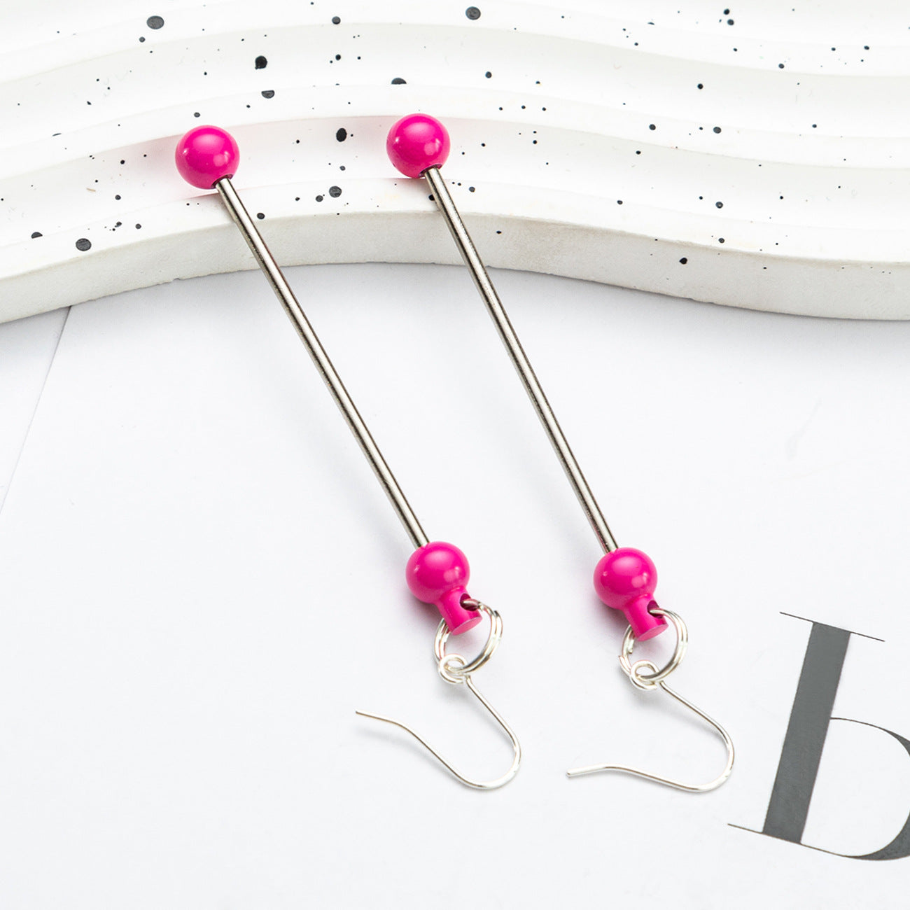 Long creative handmade beaded earrings