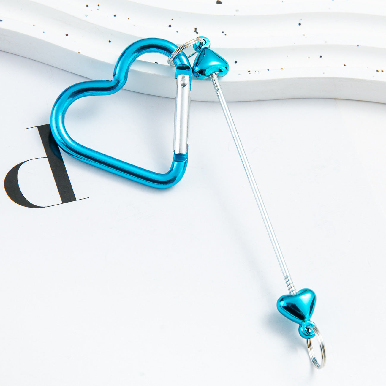 DIY love beaded mountaineering ring metal hook key card