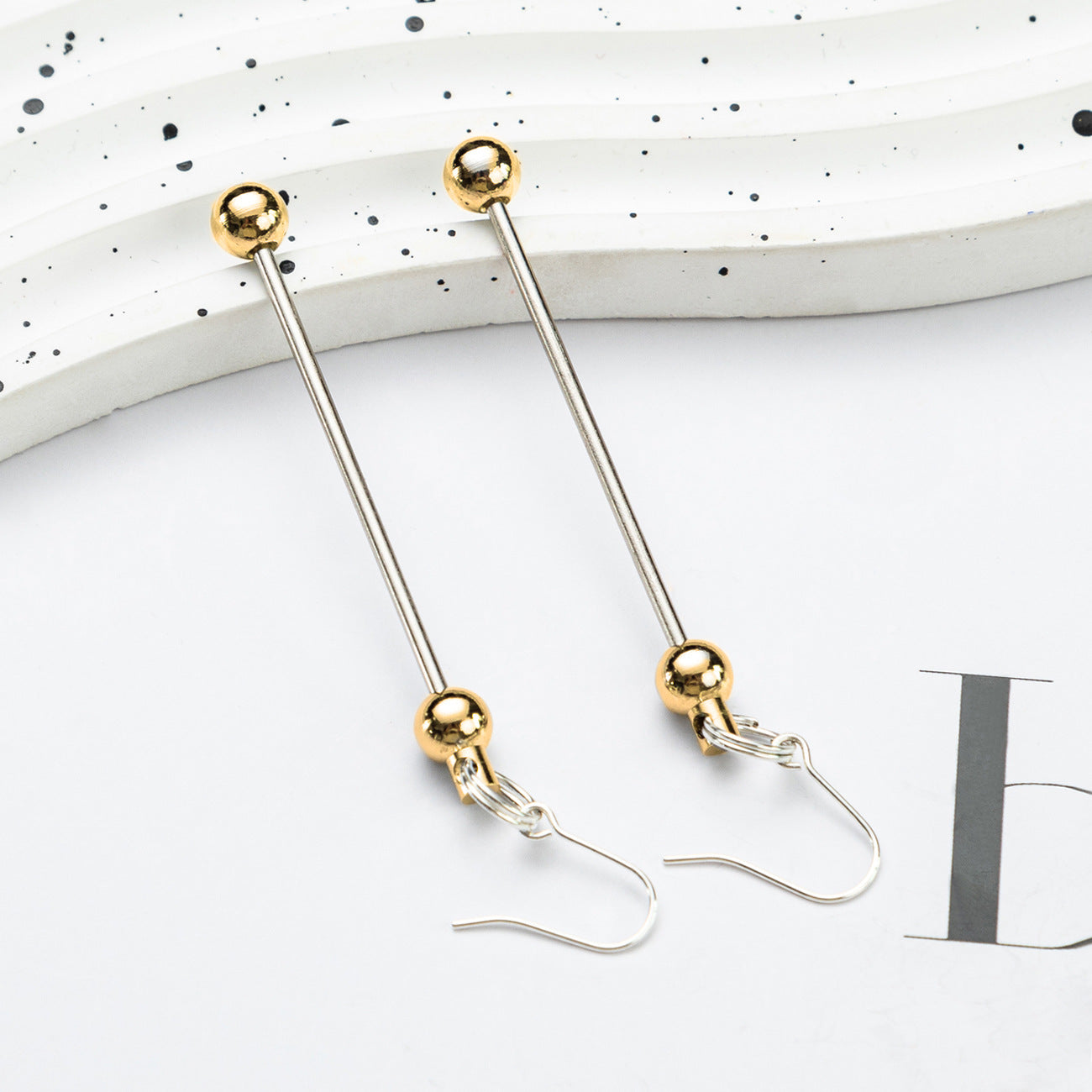 Long creative handmade beaded earrings