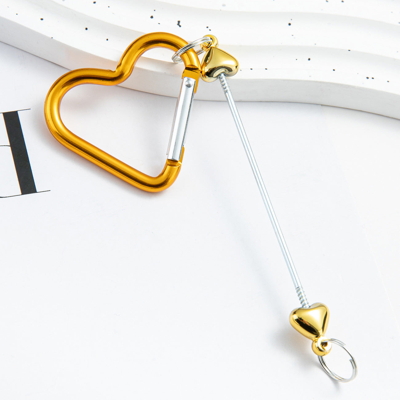 DIY love beaded mountaineering ring metal hook key card
