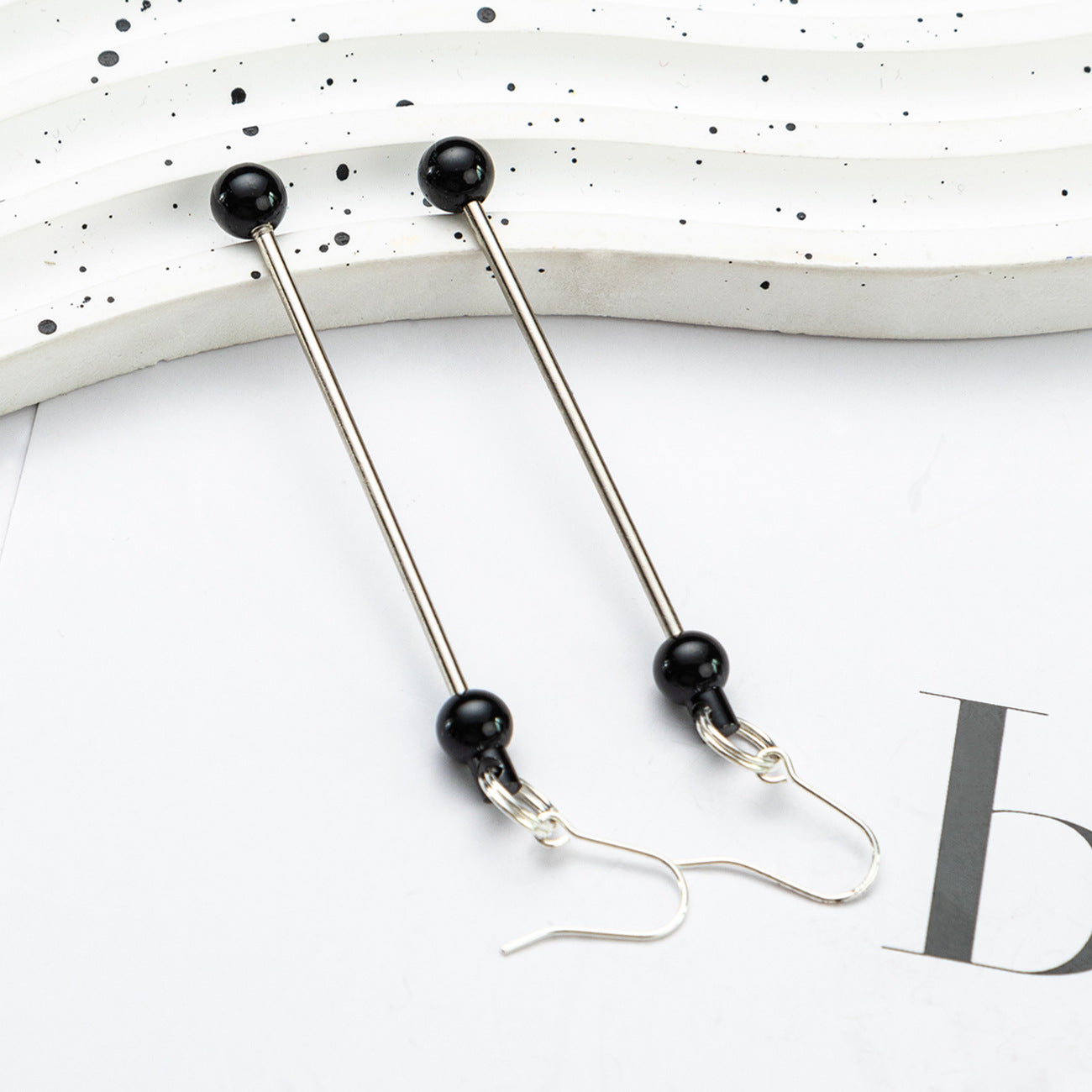 Long creative handmade beaded earrings