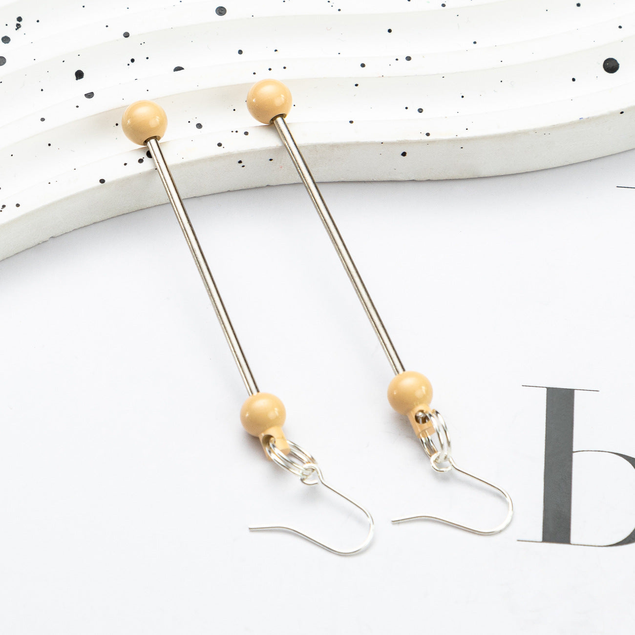 Long creative handmade beaded earrings