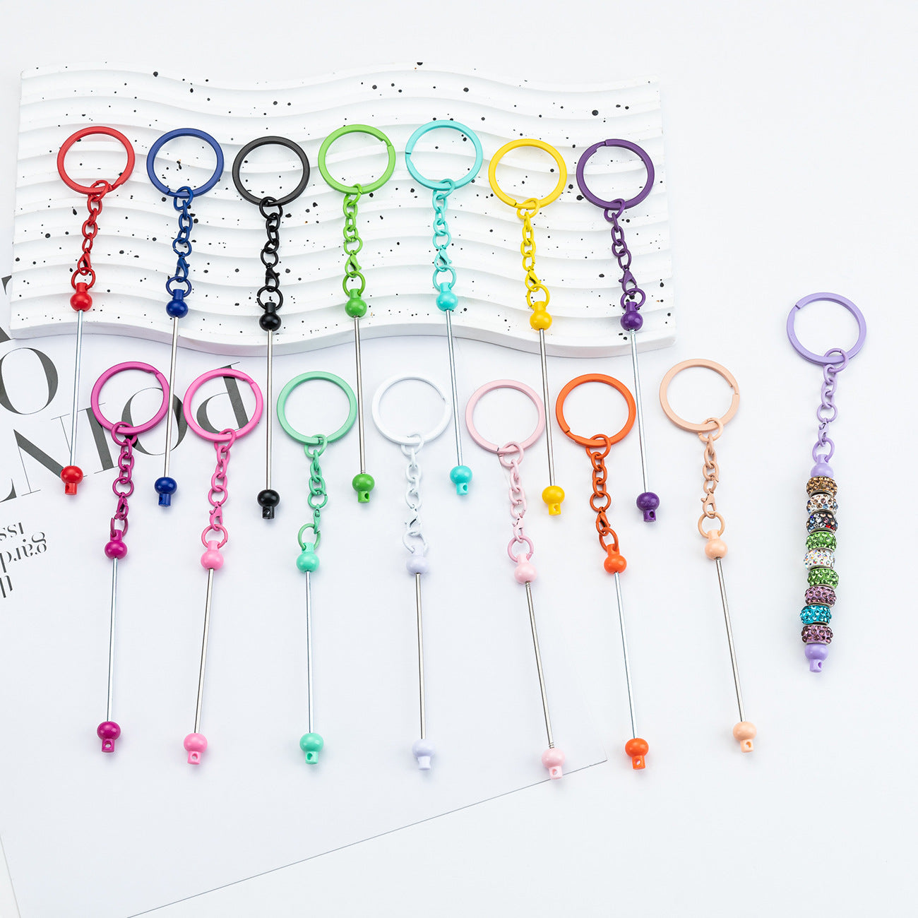 DIY beaded keychain pendant