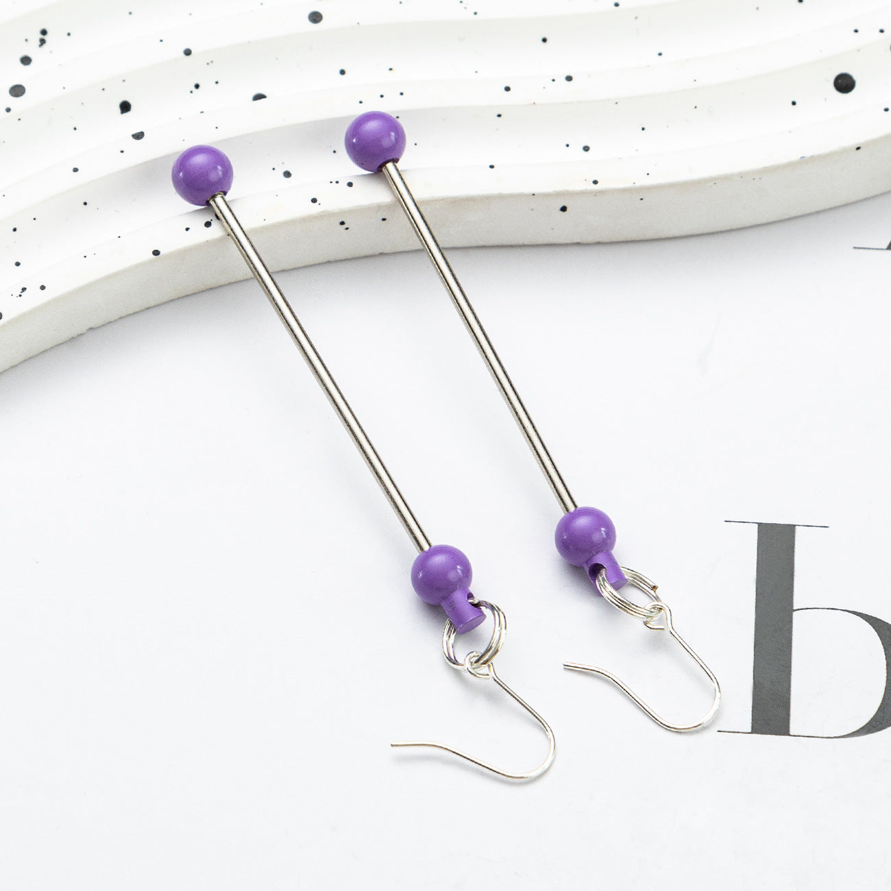 Long creative handmade beaded earrings