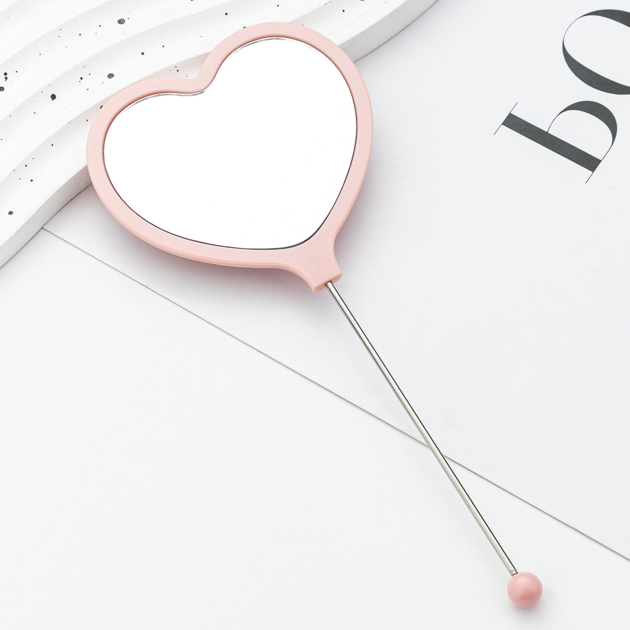 New DIY beaded handle love makeup mirror
