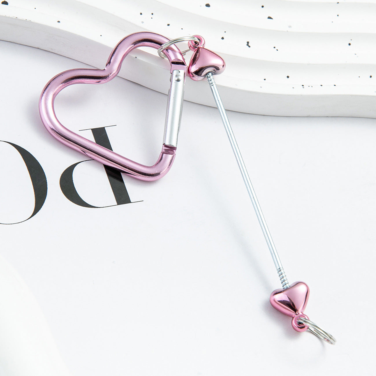 DIY love beaded mountaineering ring metal hook key card