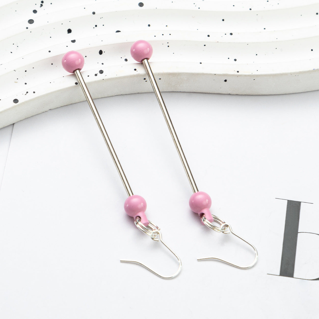 Long creative handmade beaded earrings