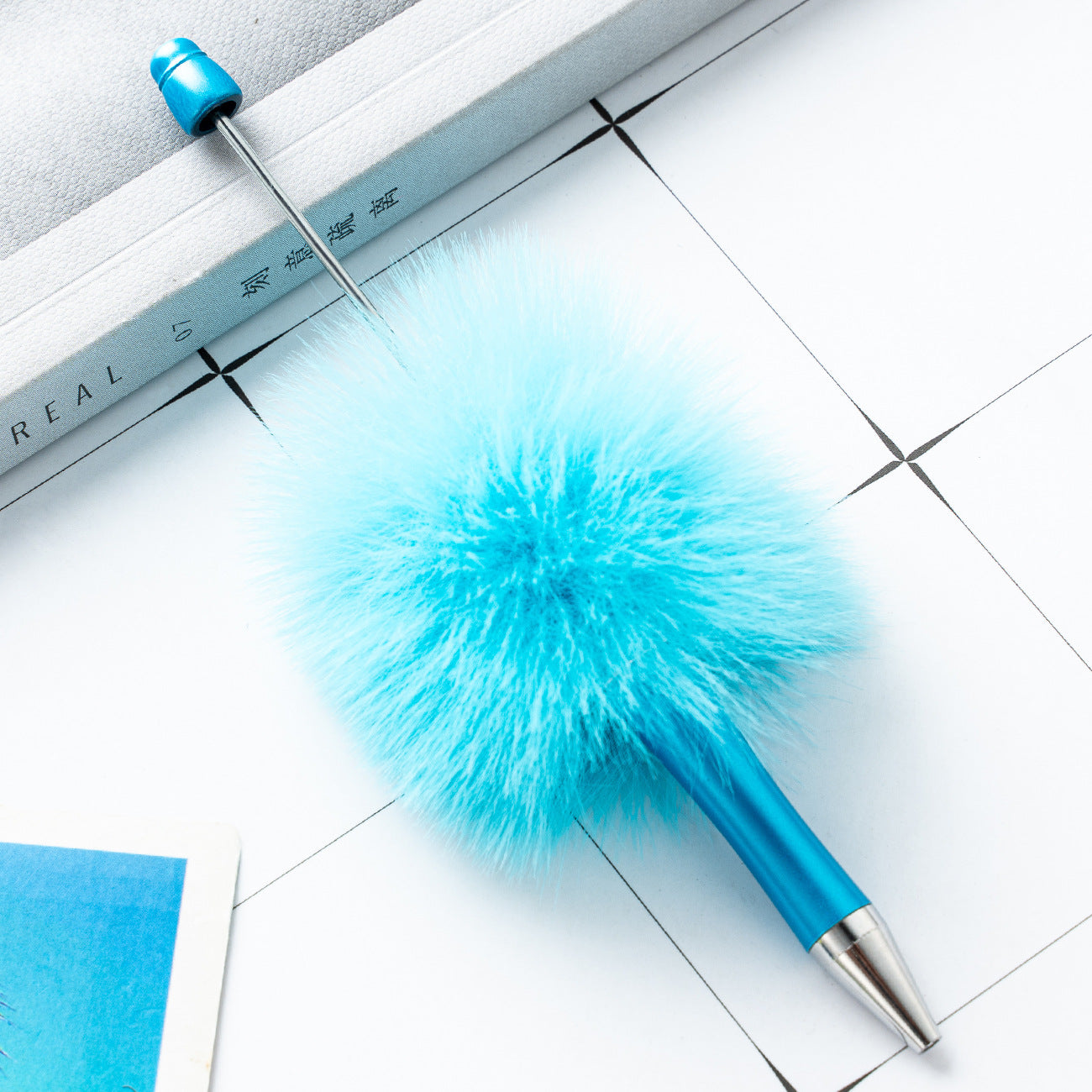 New creative DIY hairball beaded ballpoint pen (10pcs)