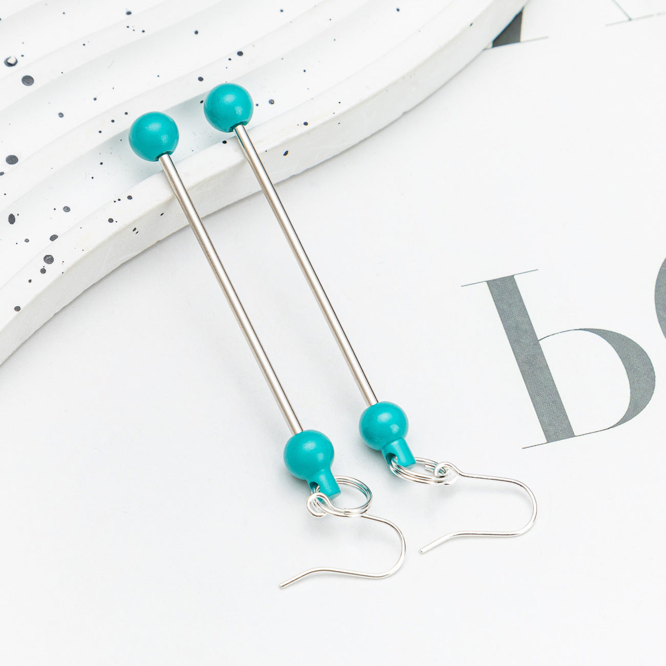 Long creative handmade beaded earrings