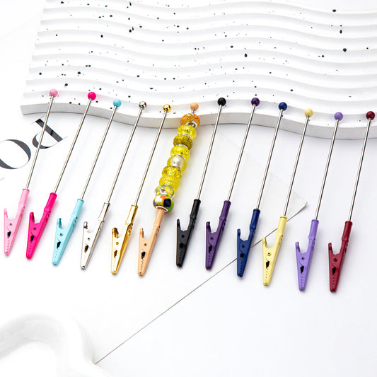 Beaded Business Card Holder Metal Toothed Note Holder