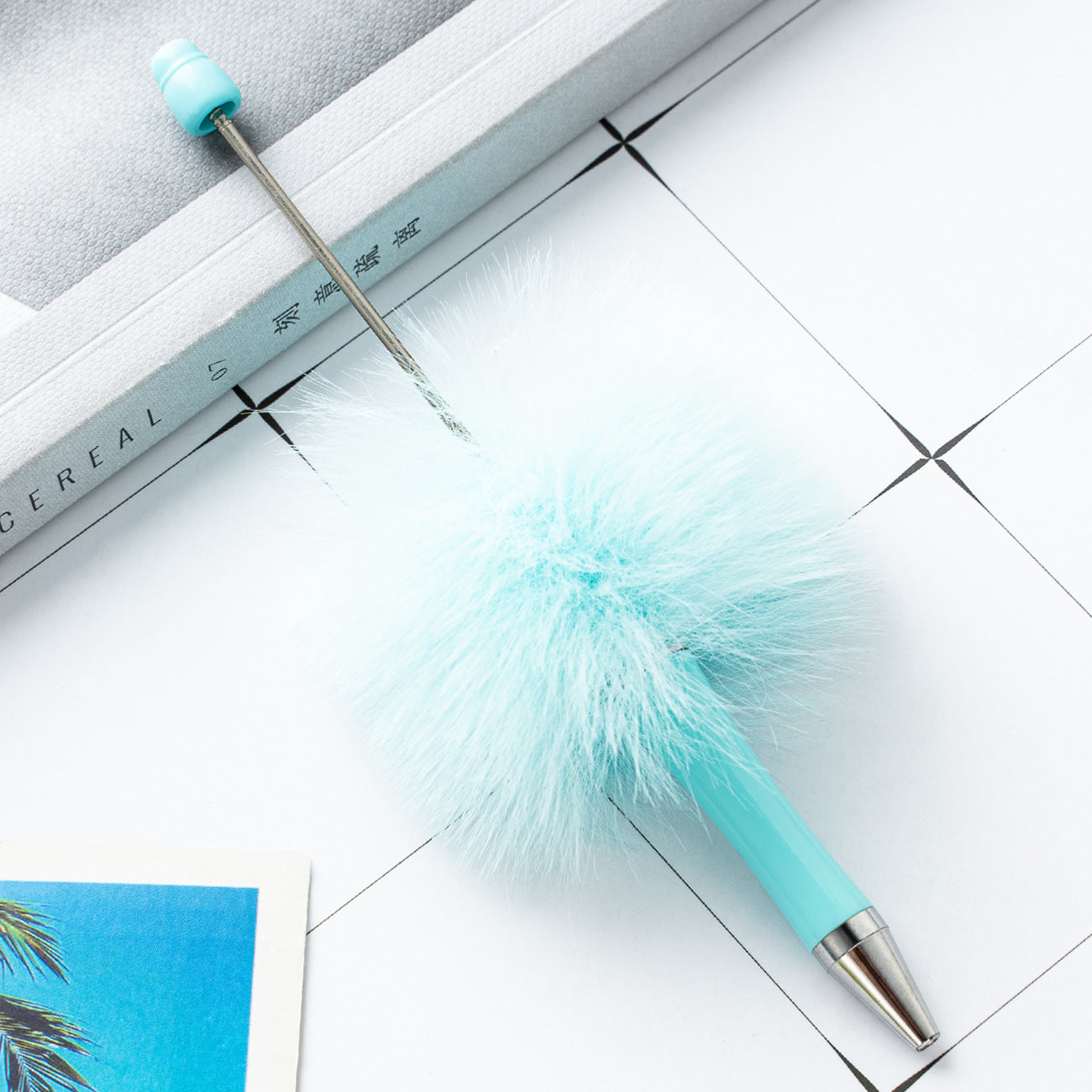 New creative DIY hairball beaded ballpoint pen (10pcs)