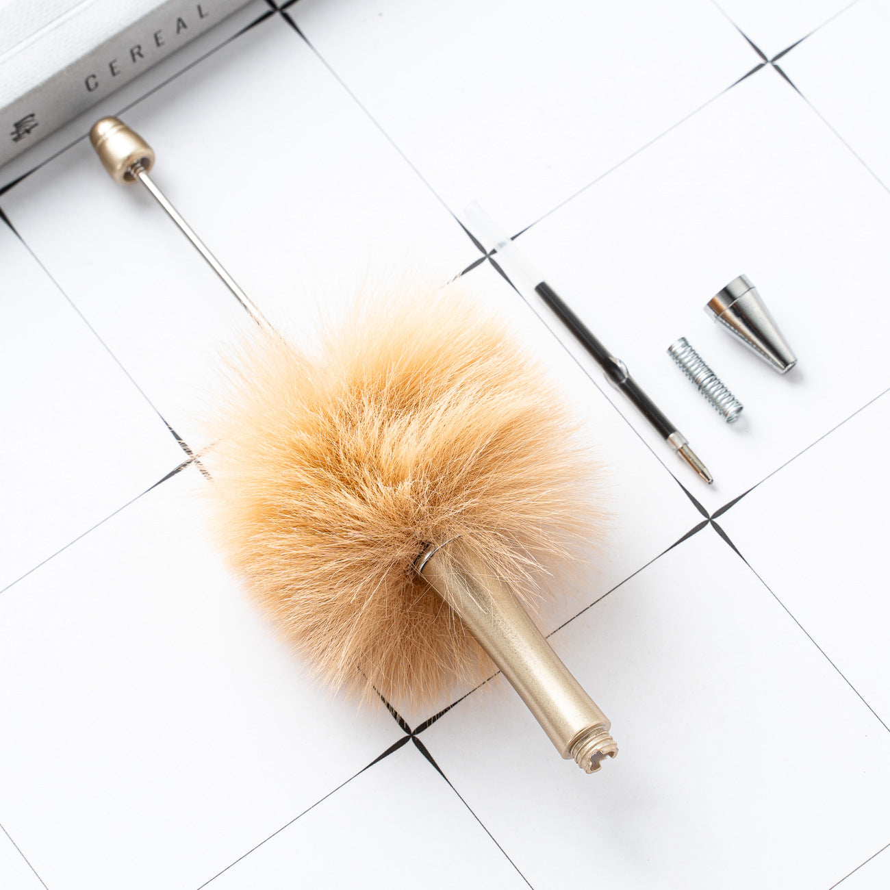 New creative DIY hairball beaded ballpoint pen (10pcs)