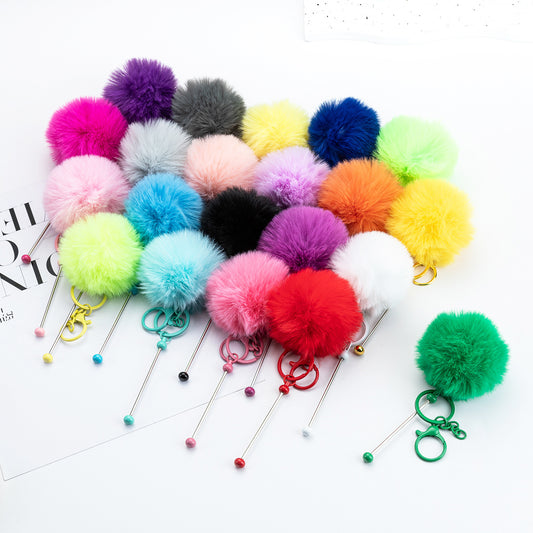 Beaded hairball keychain