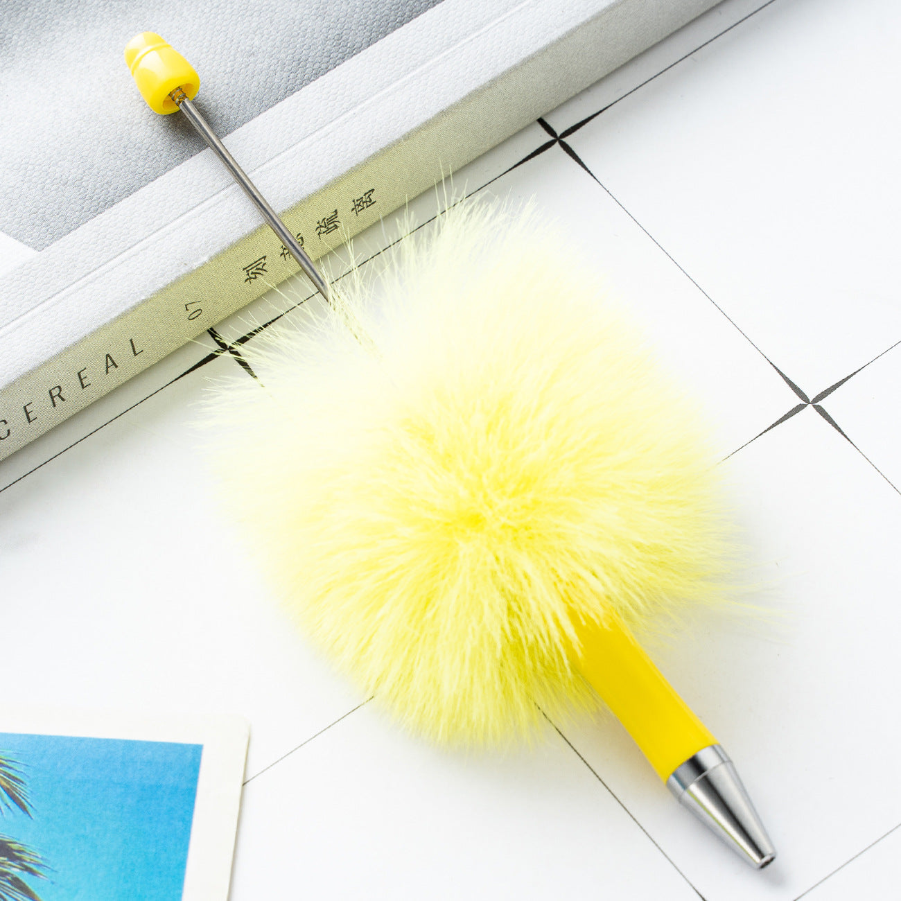 New creative DIY hairball beaded ballpoint pen (10pcs)