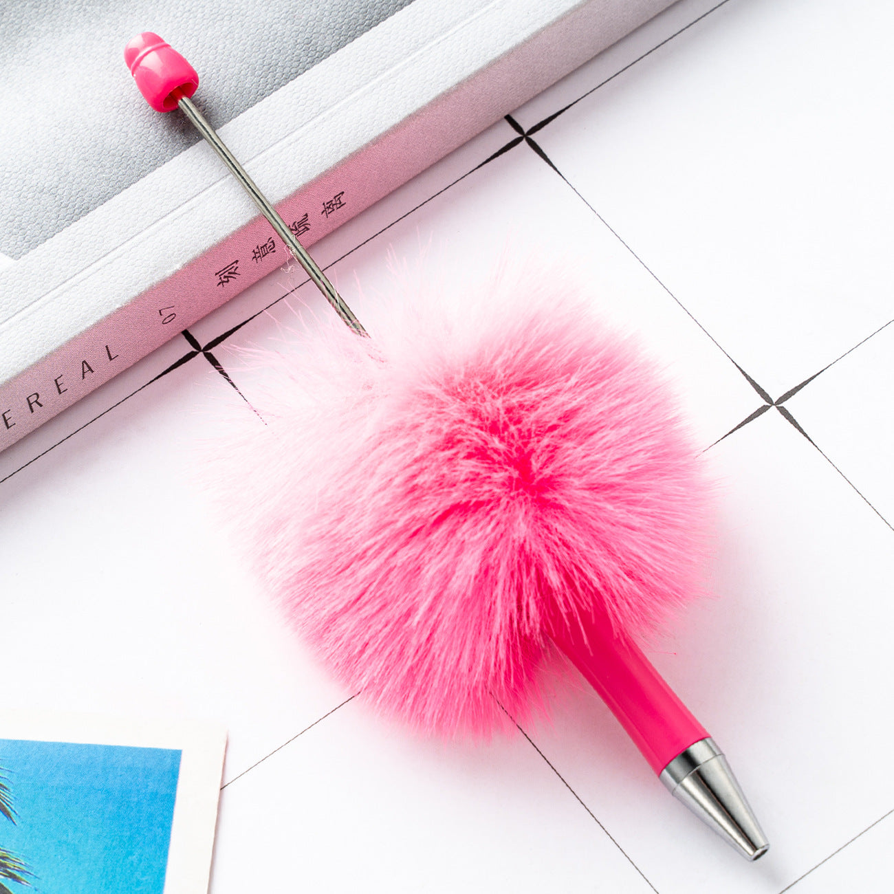 New creative DIY hairball beaded ballpoint pen (10pcs)