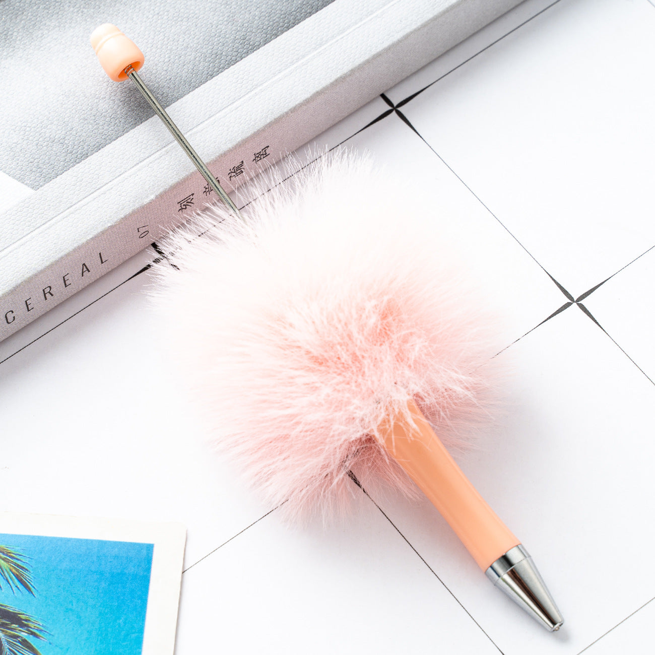 New creative DIY hairball beaded ballpoint pen (10pcs)