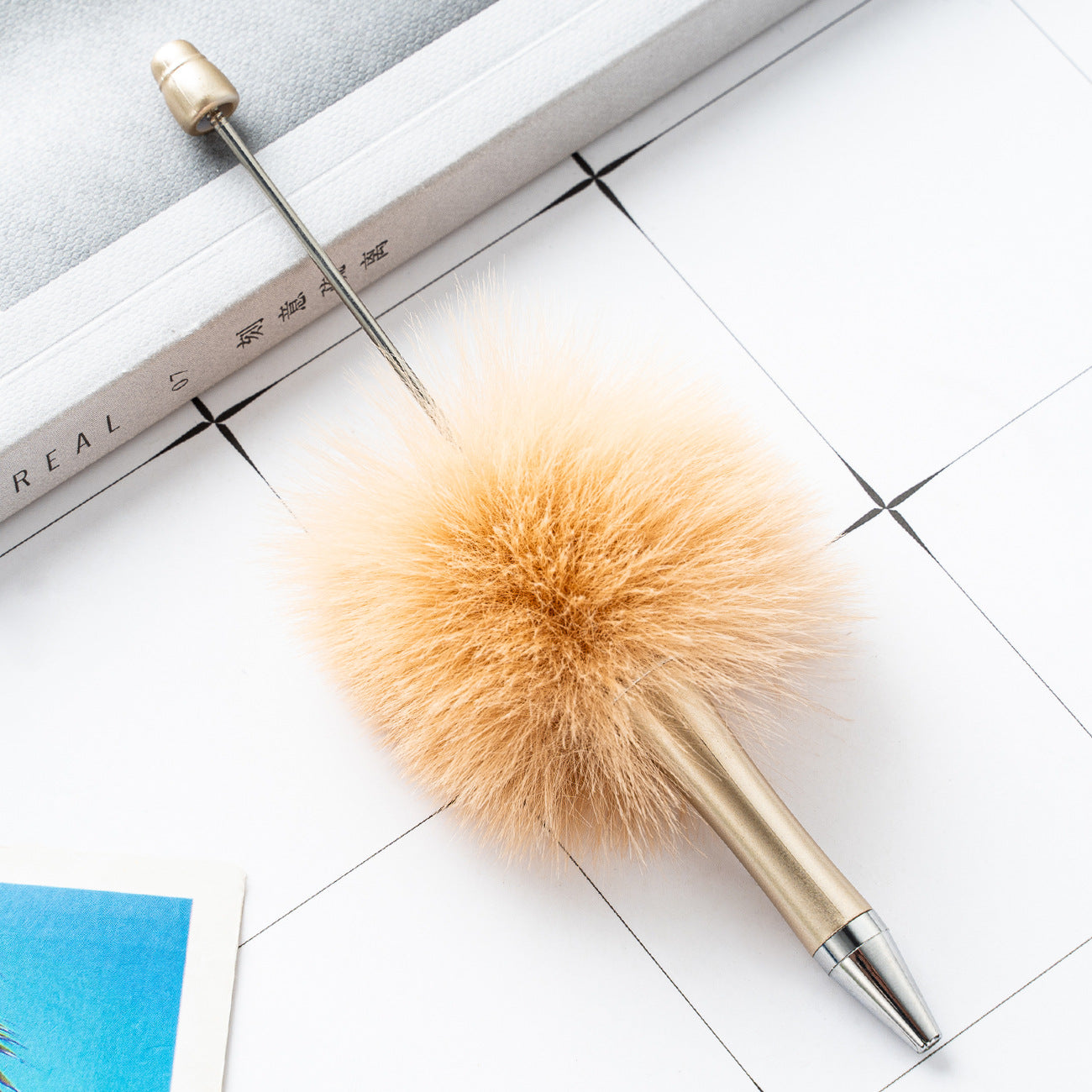New creative DIY hairball beaded ballpoint pen (10pcs)