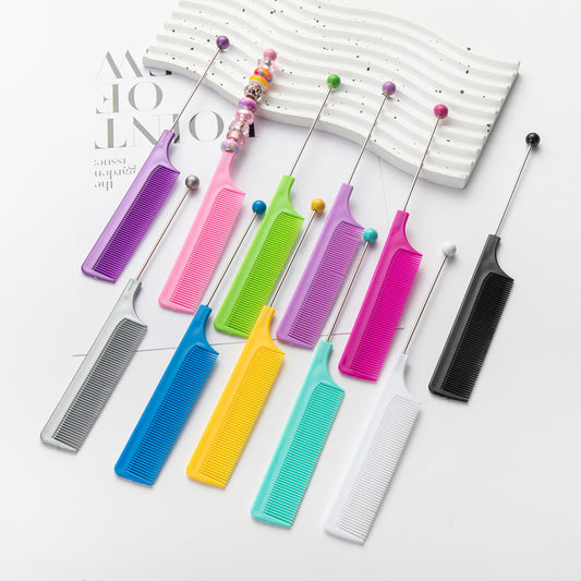 DIY beaded comb plastic pointed tail comb