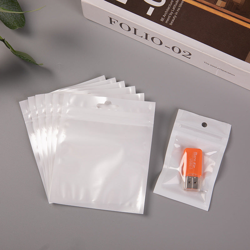 Pearlescent film transparent plastic self-sealing bag jewelry bag