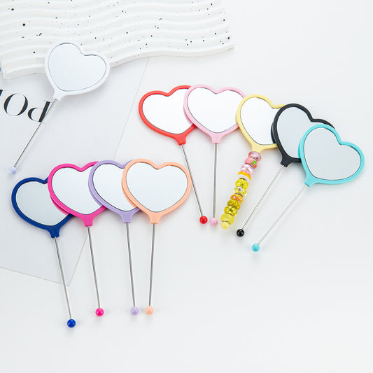 New DIY beaded handle love makeup mirror